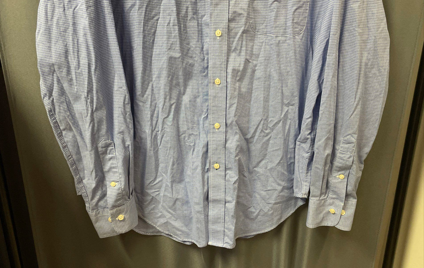 Lauren Ralph Lauren Men's Blue Plaid Classic Fit Non Iron Oxford Sz 17 36/37