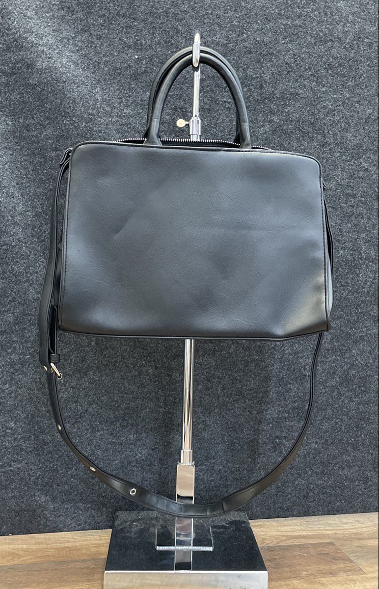 Michel Germain Paris Black Leather Satchel Handbag Shoulder Bag Crossbody