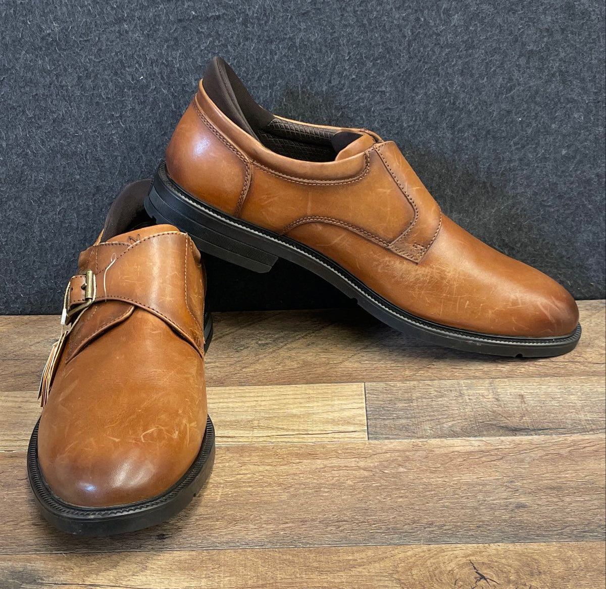 Nunn Bush Kore Tan Leather Single Monk Strap Dress Shoes Men's Size 11 XW