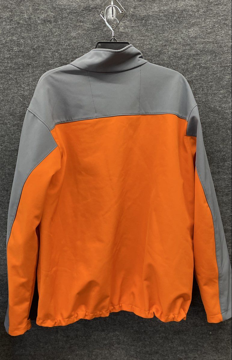 Columbia Men's Orange Gray Omni-Wind Softshell Full Zip Fleece Jacket Sz L