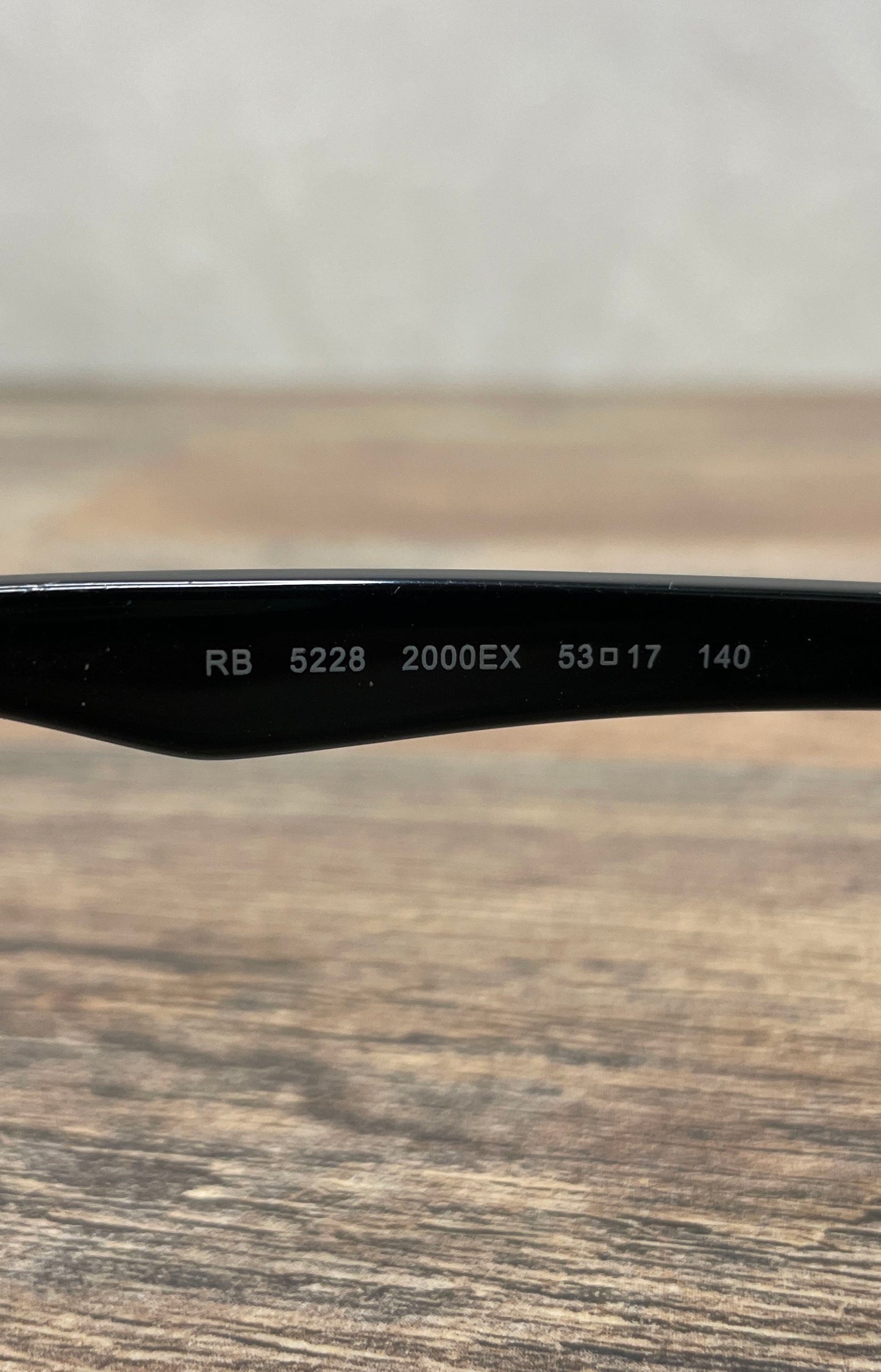 Ray-Ban Unisex Black Eyeglass Frames RB 5228 2000EX 53-17-140 With Case