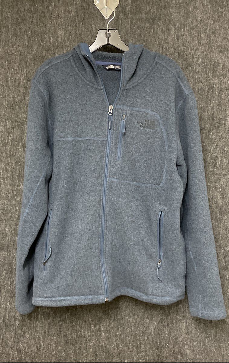 The North Face Men's Gordon Lyons Full Zip Hooded Fleece Jacket Blue Gray Sz L