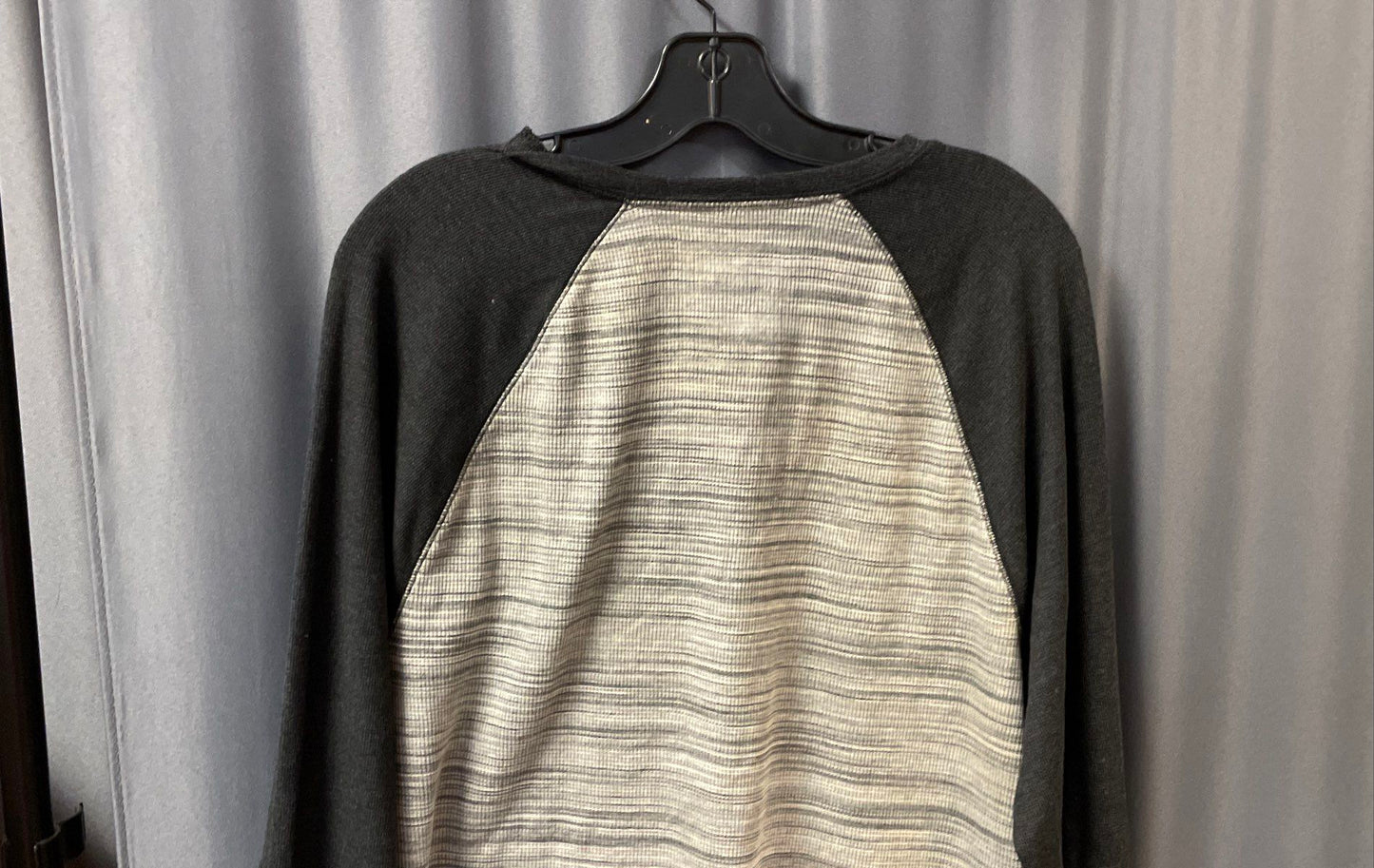 Urban Pipeline Men's Gray Black Raglan Thermal Crewneck Long Sleeve Tee XXL NWT