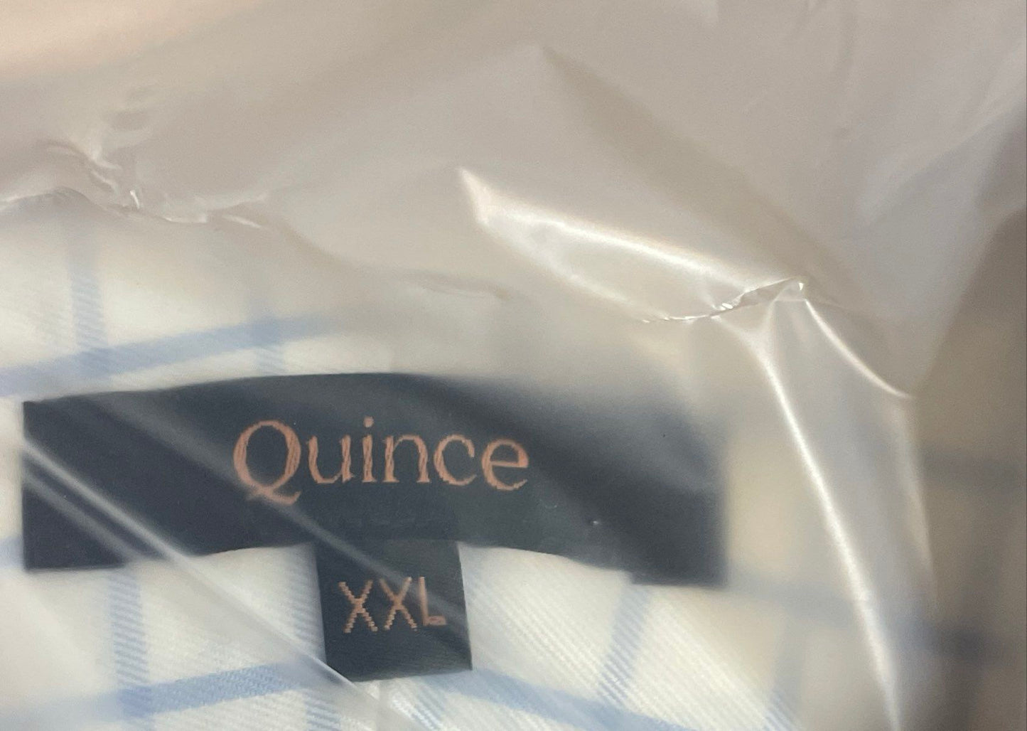 Quince Men's Lot of 2 Organic Cotton Stretch Twill Dress Shirts Blue Check XXL