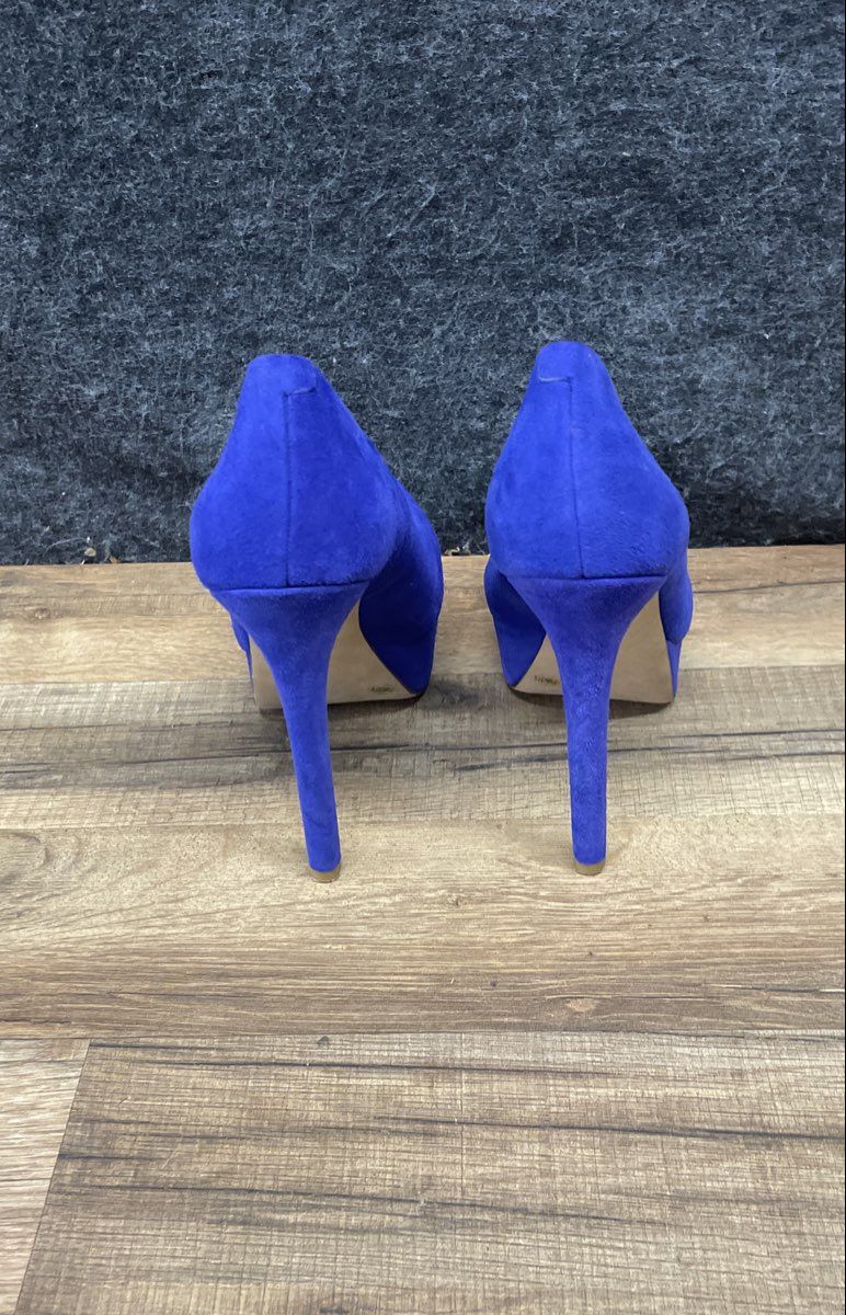 Jessica Simpson Royal Blue Suede Platform Stiletto Pump Heels Size 7.5