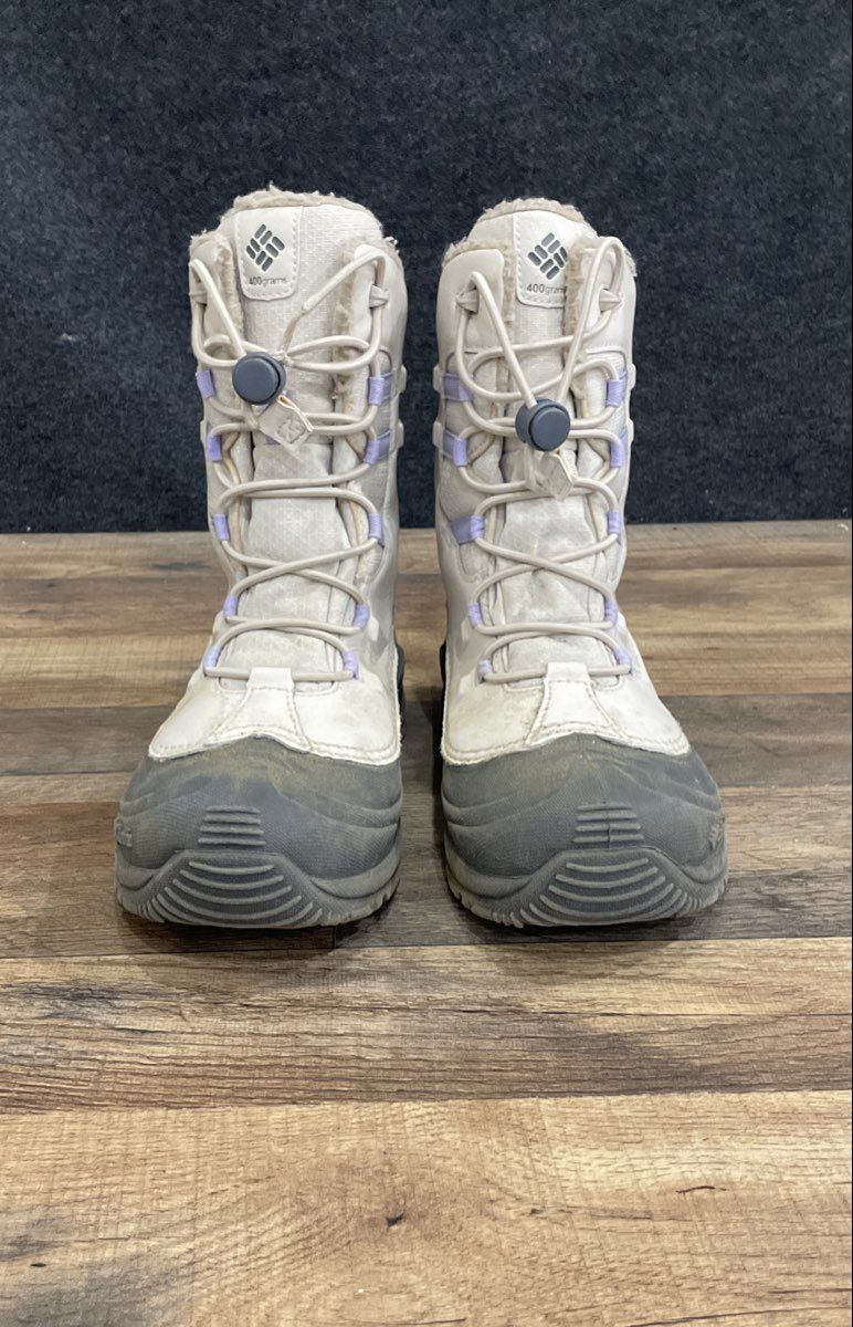 Columbia Bugaboot Plus III Omni-Heat White Grey Snow Boots Women's Size 6