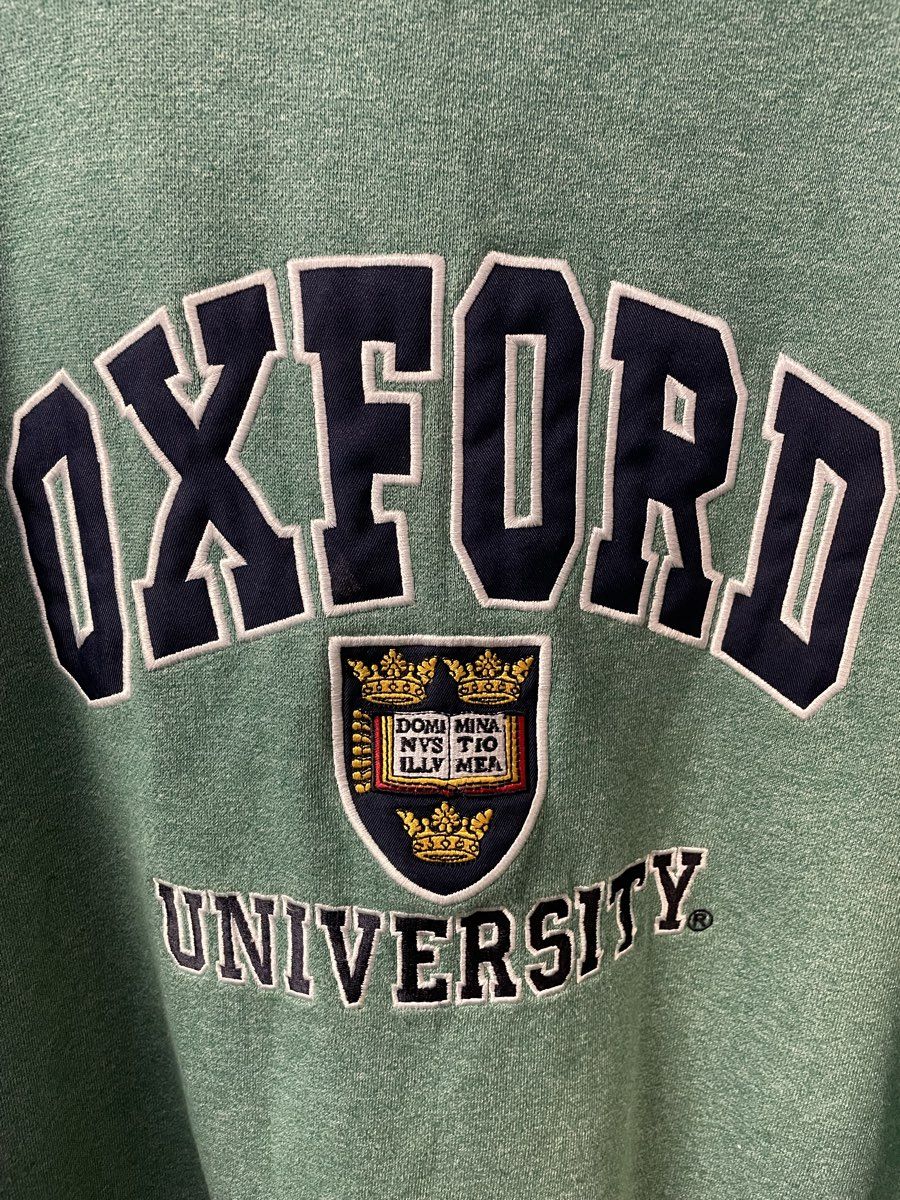 Oxford University Men's Green Crewneck Sweatshirt Applique Crest Size XXL