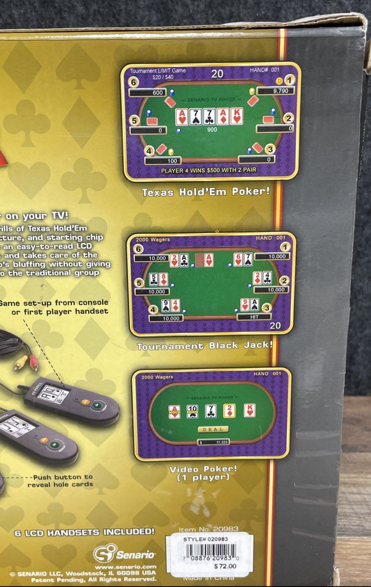 Senario Deluxe TV Poker 6 Player Texas Hold 'Em Blackjack Game System NOB