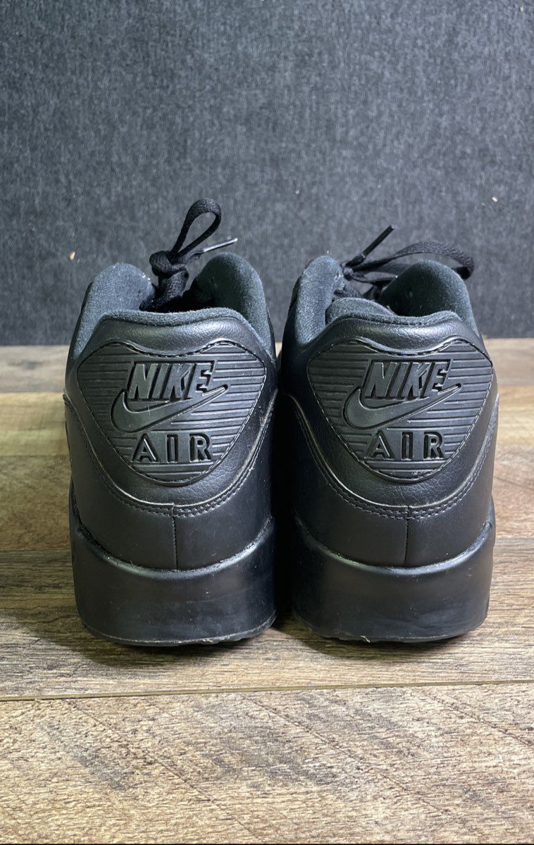 Nike Air Max 90 LTR Triple Black Leather Men's Sneakers Size 11.5