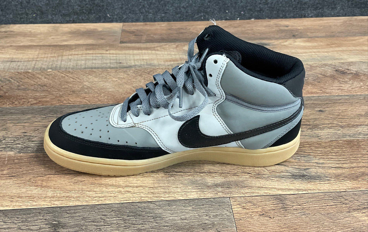 Nike Court Vision Mid Grey Black Gum Sole Men's Sneakers Size 8.5
