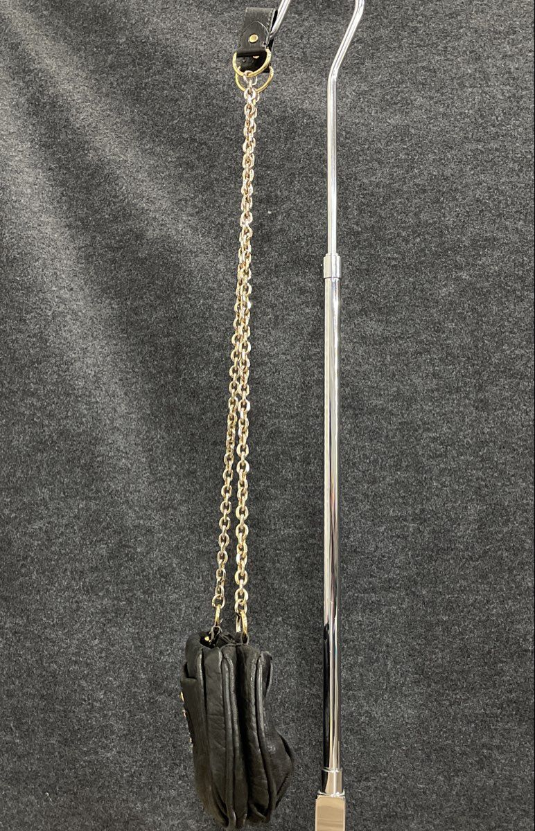 Juicy Couture Black Leather Small Crossbody Bag Gold Chain Strap