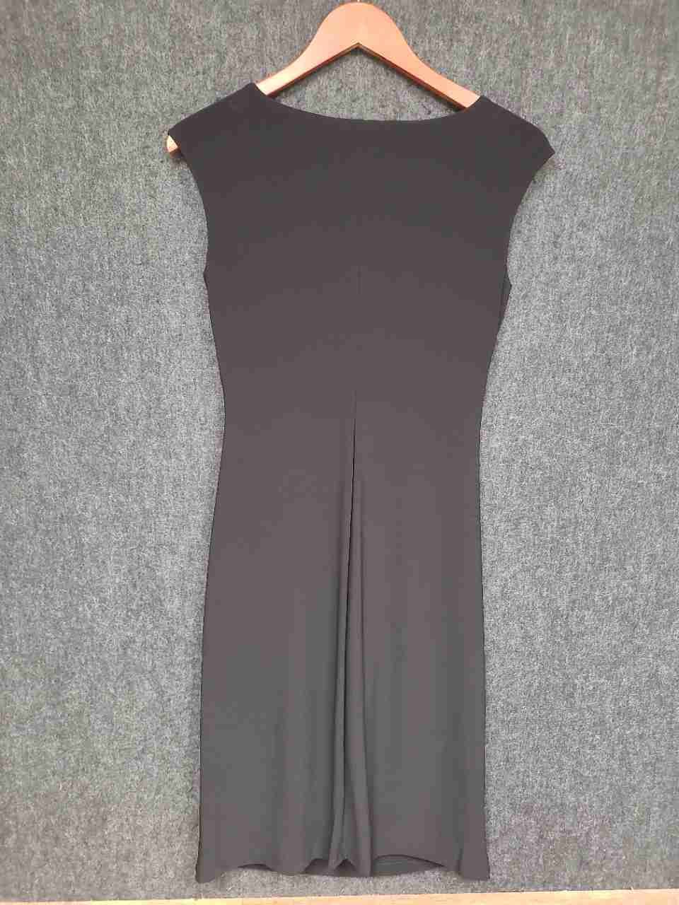 Lauren Ralph Lauren Women's Dark Brown Cowl Neck Ruched Sheath Dress Sz 4