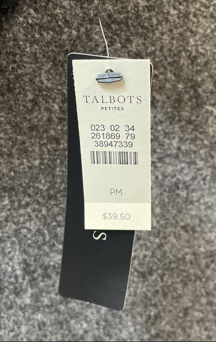 Talbots Women's Black White Striped Turtleneck Shirt Long Sleeve Sz PM NWT