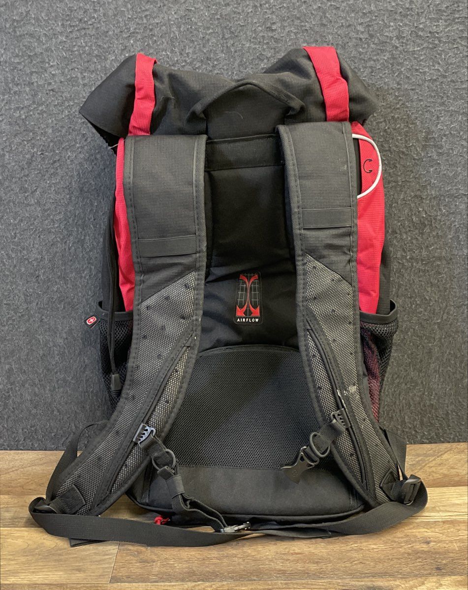 Swiss Alps Black Red Hiking Backpack Airflow Outdoor Daypack Travel