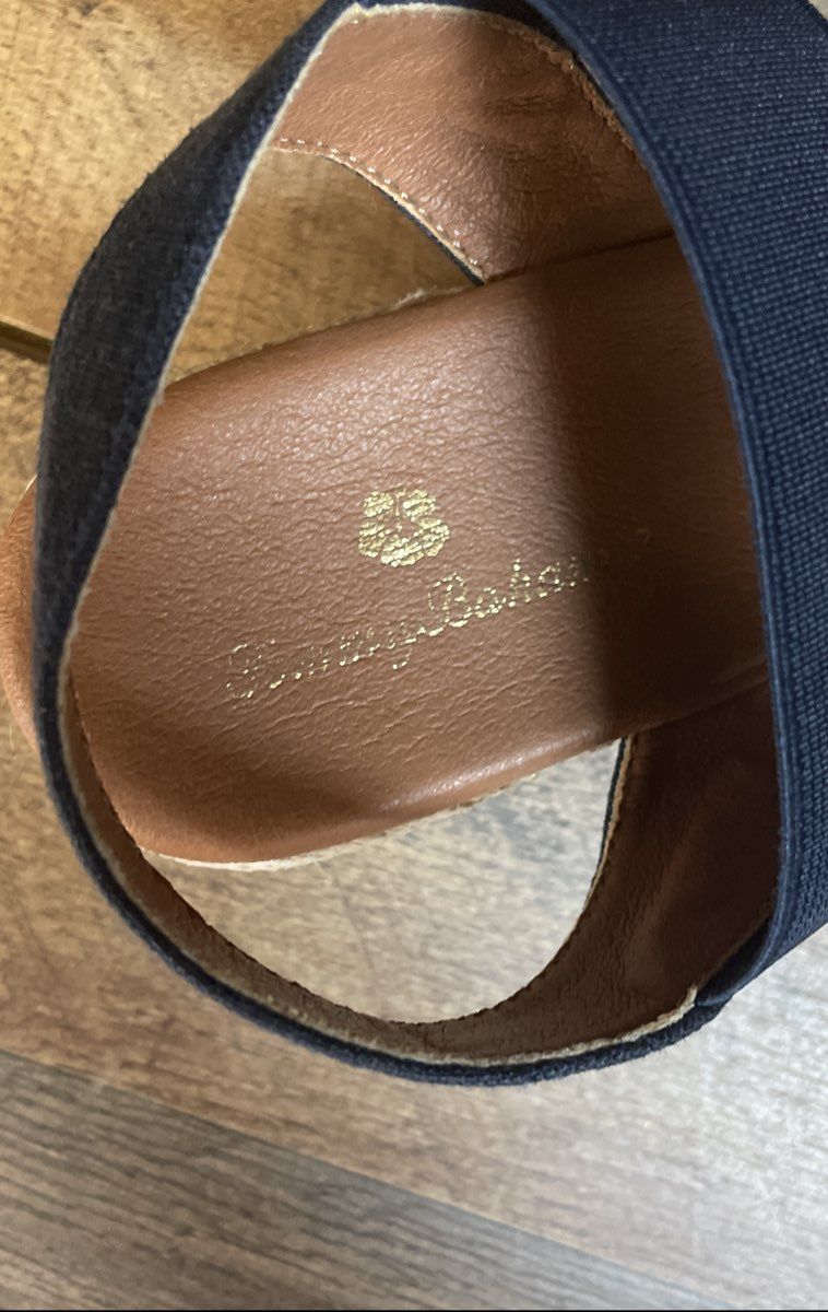 Tommy Bahama Pauline Navy Blue Espadrille Wedge Sandals Women's Size 8M