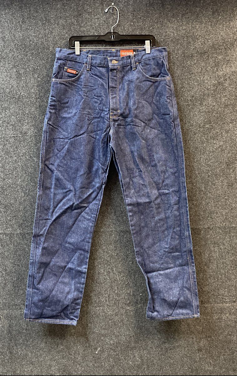 Tecgen Men's Blue 14oz Fire Resistant FR Denim Jeans TCGSPJN00321 CAT 2 34x32