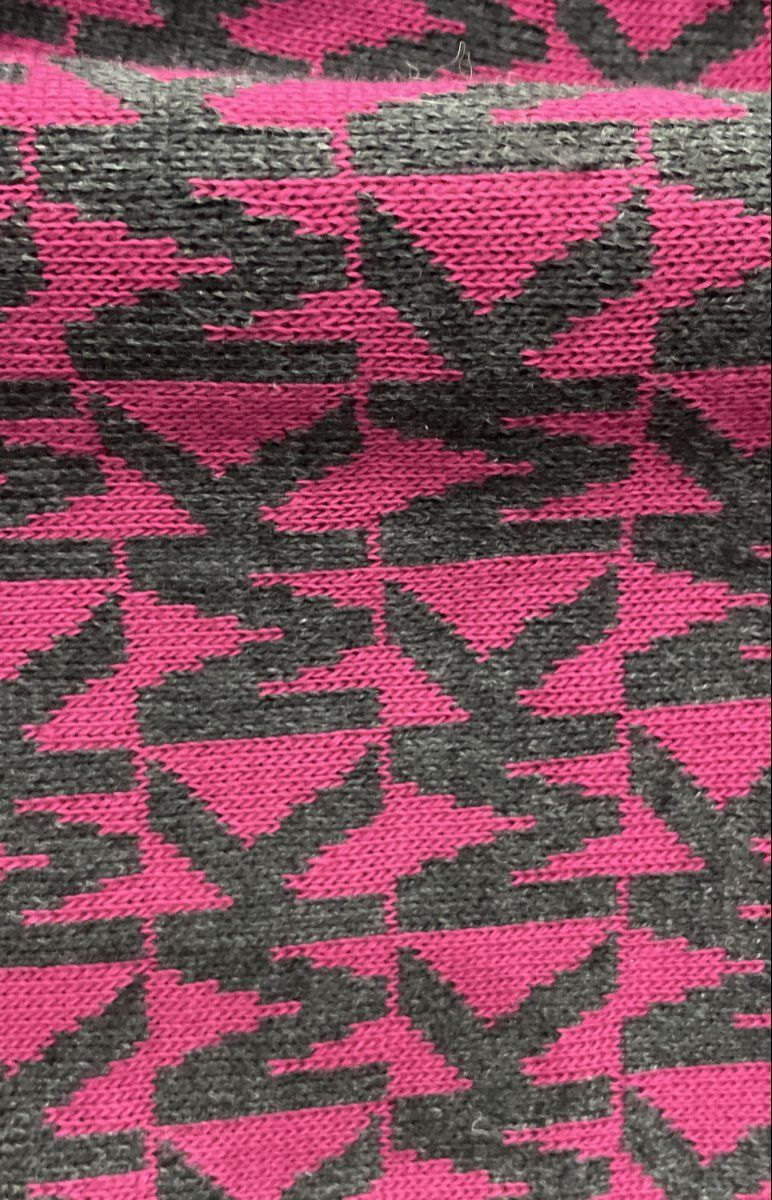Michael Kors Women's Scarf Pink Gray MK Logo Monogram Knit Muffler Winter NWT
