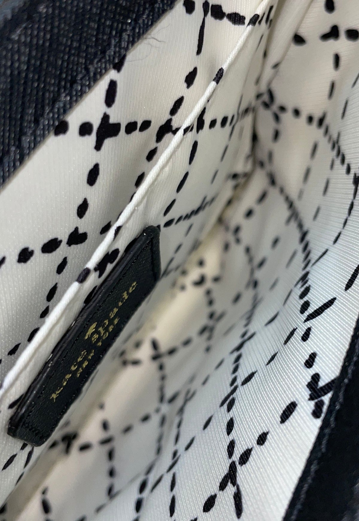Kate Spade Black Saffiano Leather Cedar Street Monday Crossbody Bag Gold Tone