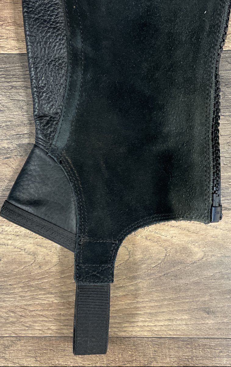 Ariat Concord Chap Black Leather Equestrian Half Chaps Size MS