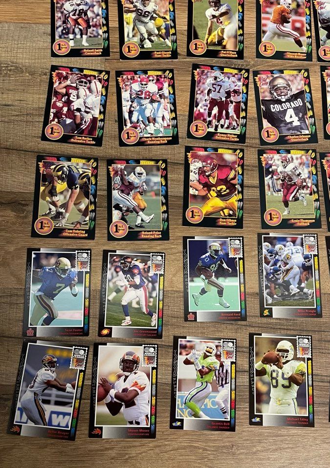Football Card Lot Early 1990s Wild Card Pro Set 50 Cards See Photos