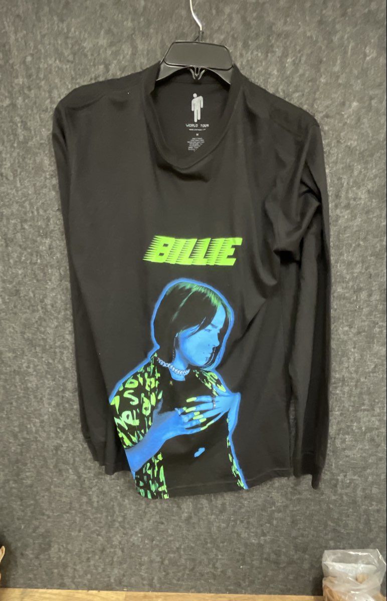 Billie Eilish Unisex 2020 World Tour Black Long Sleeve Graphic Shirt Sz M