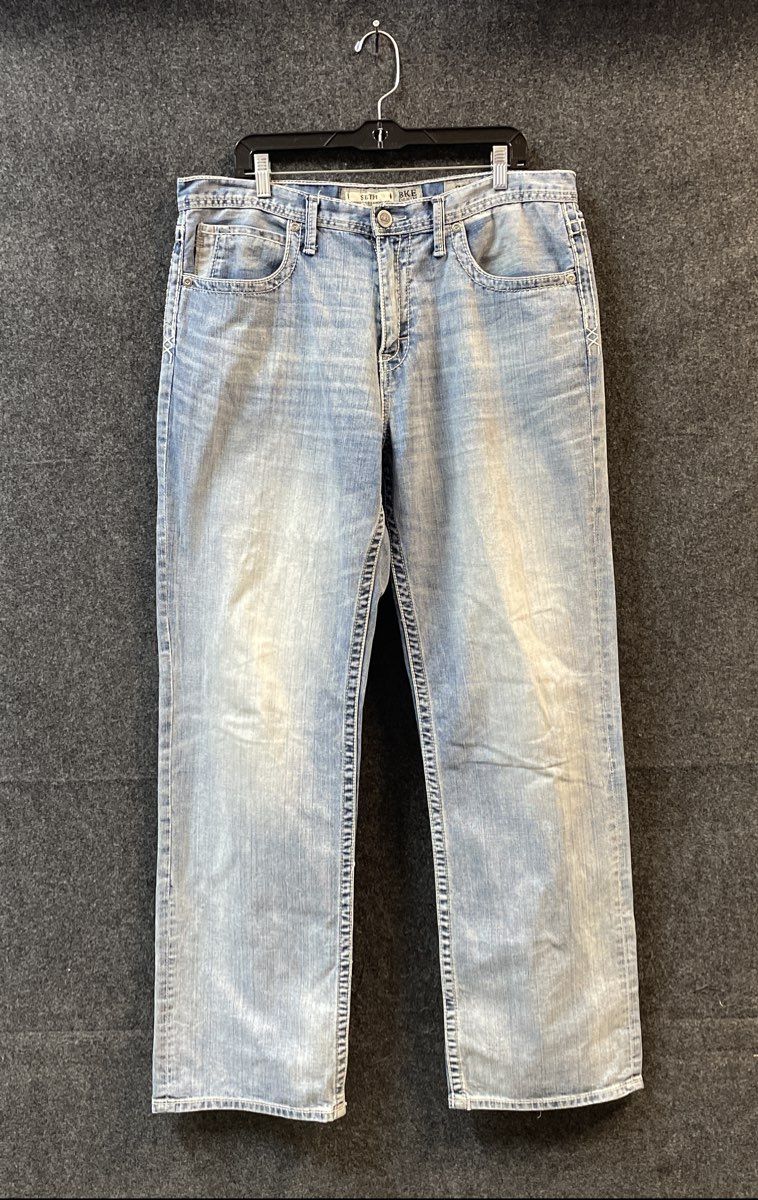 BKE Men's Seth Light Wash Straight Leg Cotton Denim Jeans Size 36L