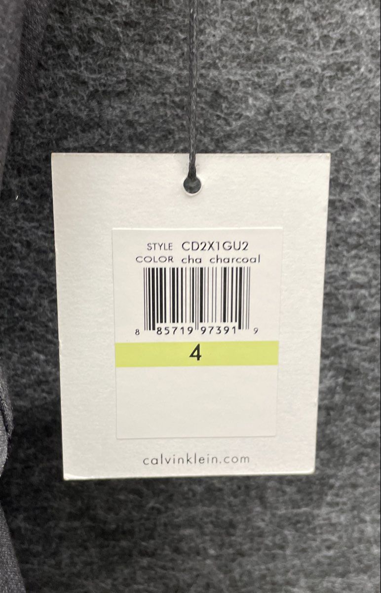 Calvin Klein Women's Charcoal Gray Cowl Neck Sheath Dress Belted NWT Sz 4