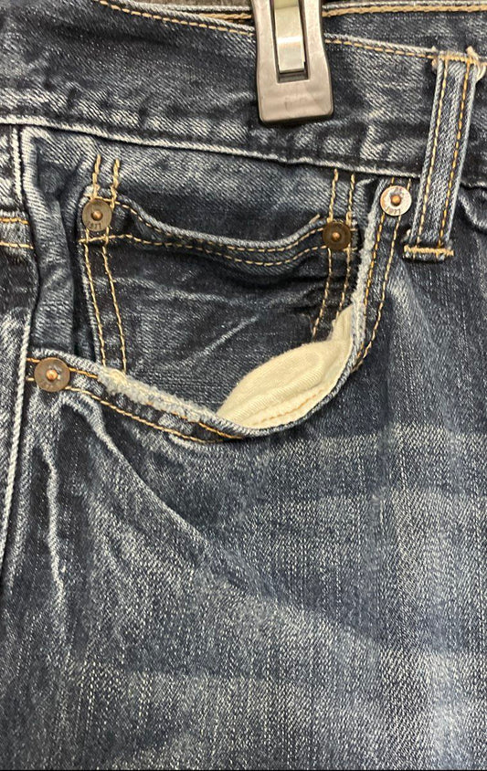 American Eagle Men's Straight Leg Faded Blue Denim Jeans Size 36x30