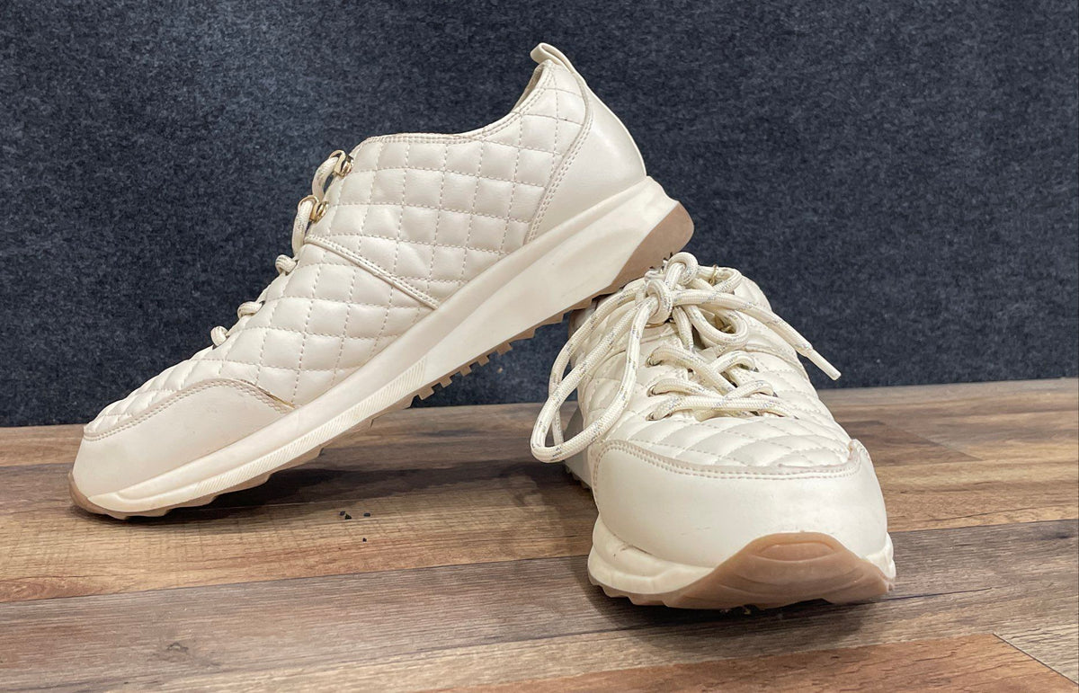 Rachel Zoe Michaela Off White Quilted Fashion Sneakers Size 11