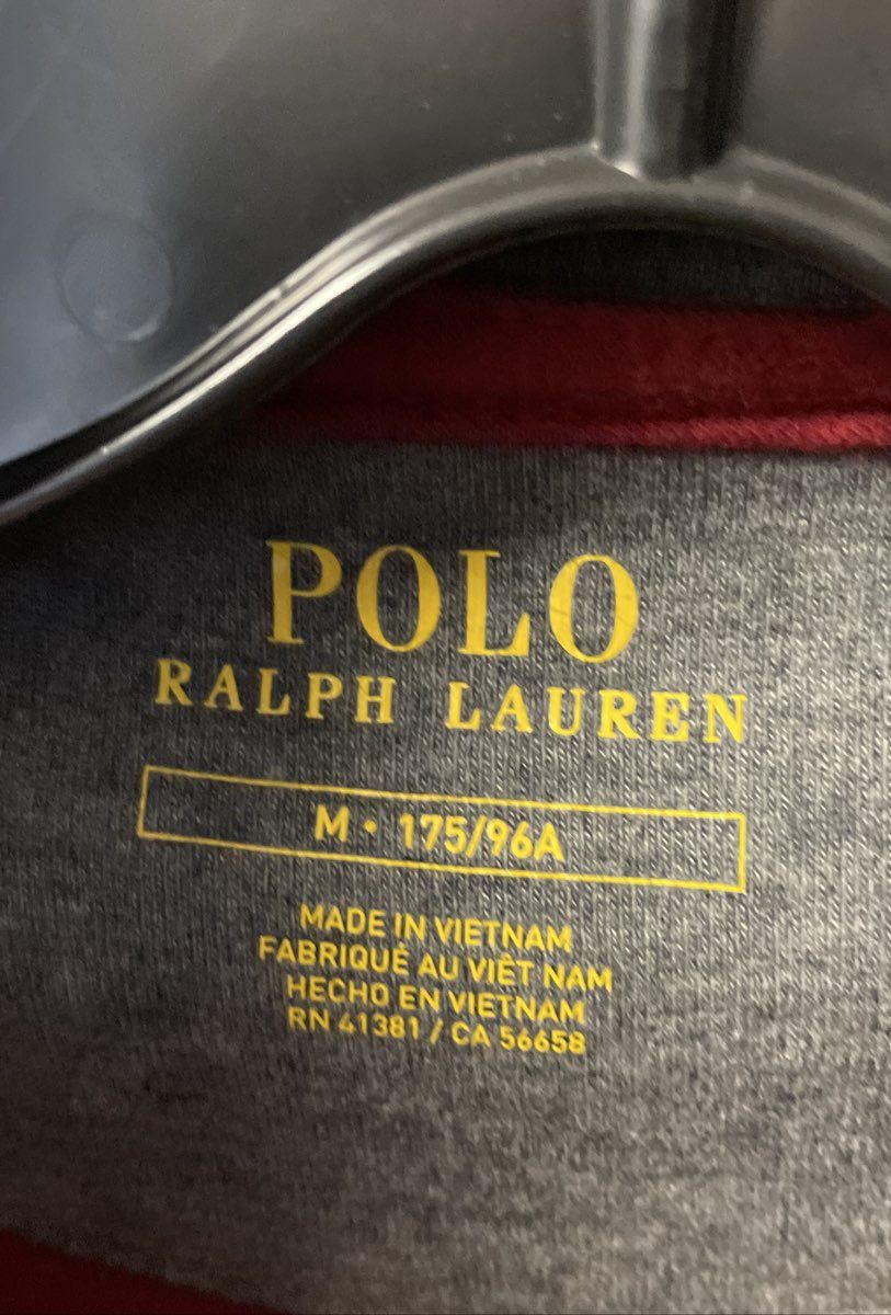 Polo Ralph Lauren Men's Red Quarter-Zip Sweatshirt Cotton Blend Sz M