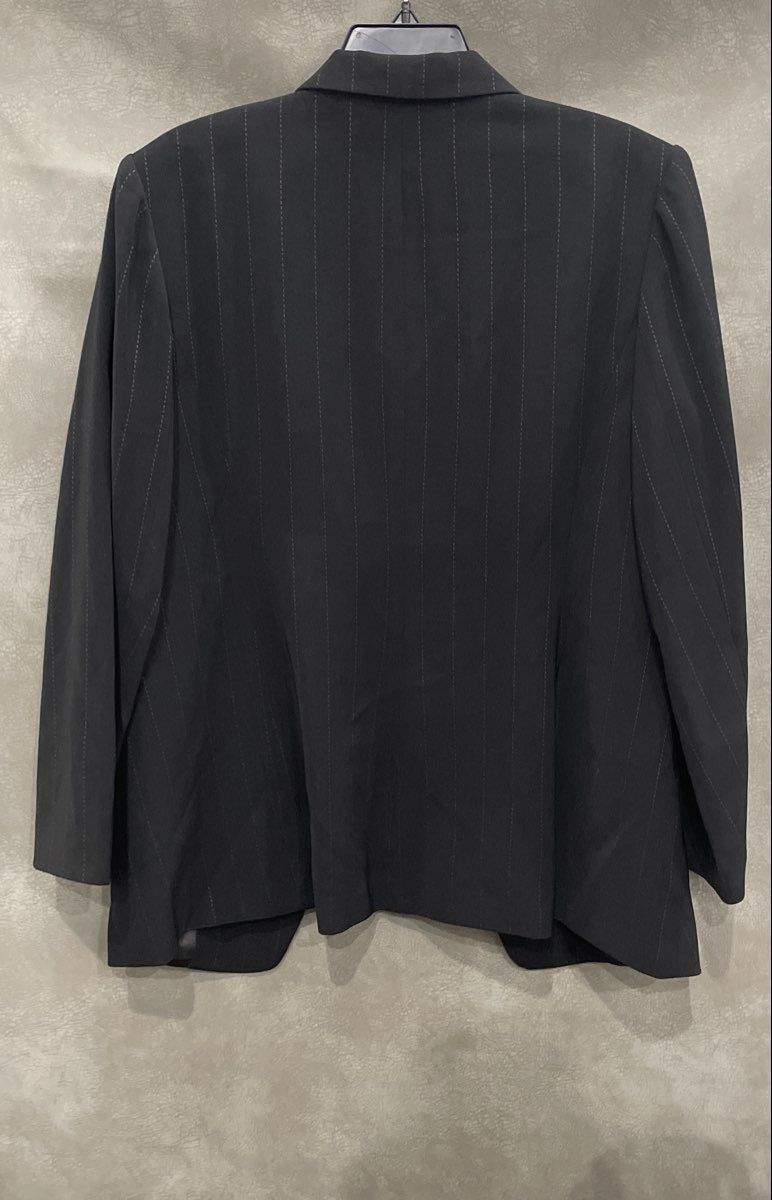 Vintage 90s Giorgio Sant' Angelo Women's Black Pinstripe Blazer Jacket Sz 14