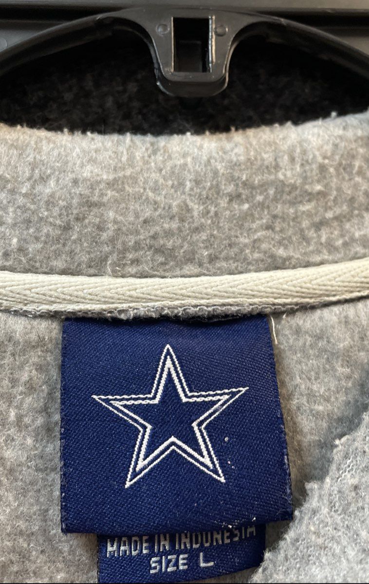 Dallas Cowboys Men's Gray Fleece Pullover Sweater Embroidered Logo Sz L