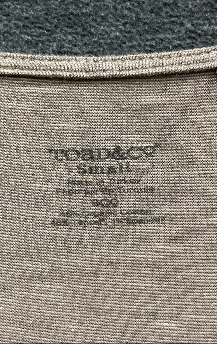 Toad & Co Women's Tan Heather Organic Cotton Tencel Samba Cross Front Dress Sz S