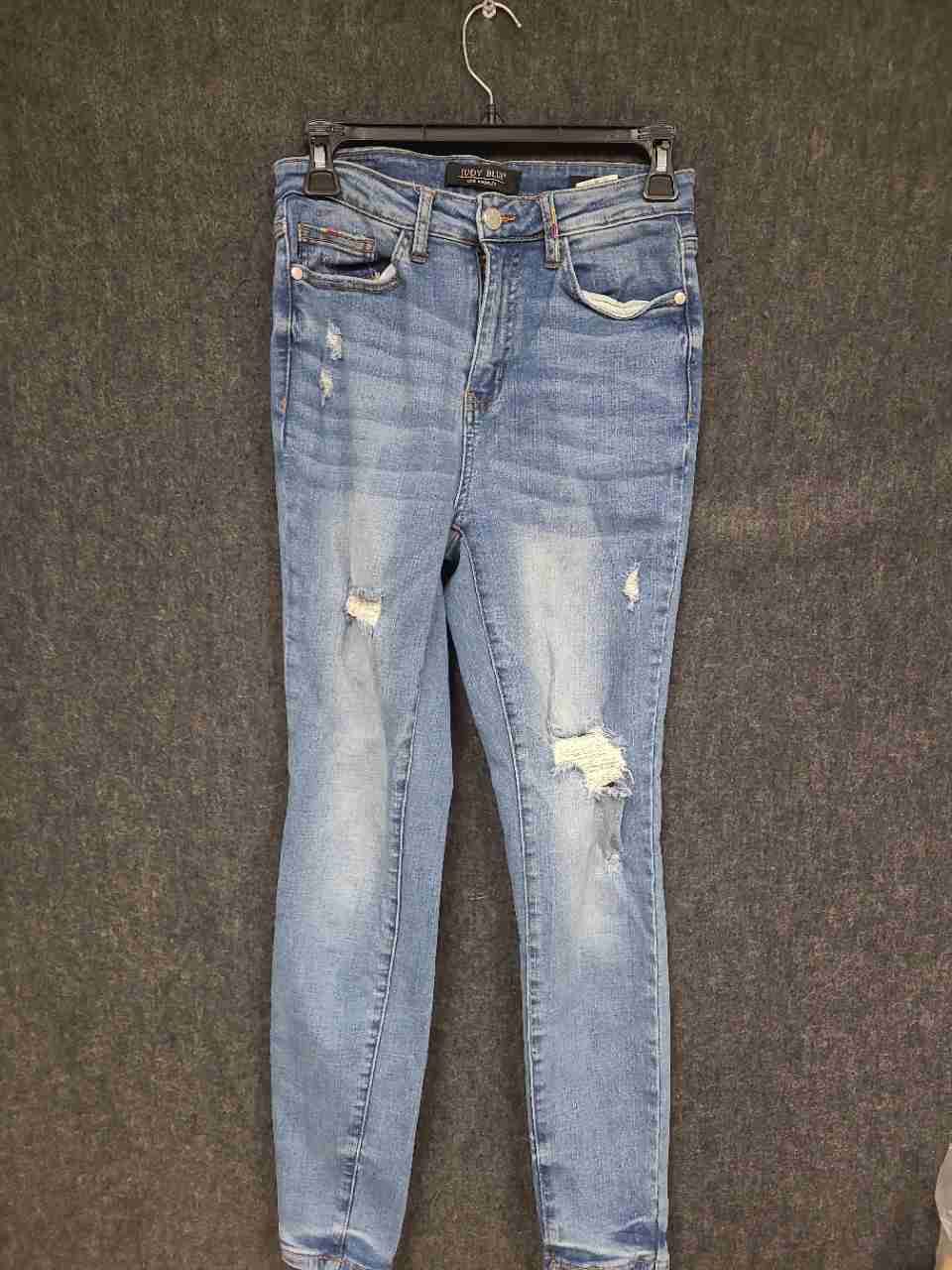 Judy Blue Women's Skinny Fit Distressed Light Wash Multi-Stitch Jeans Sz 5/27