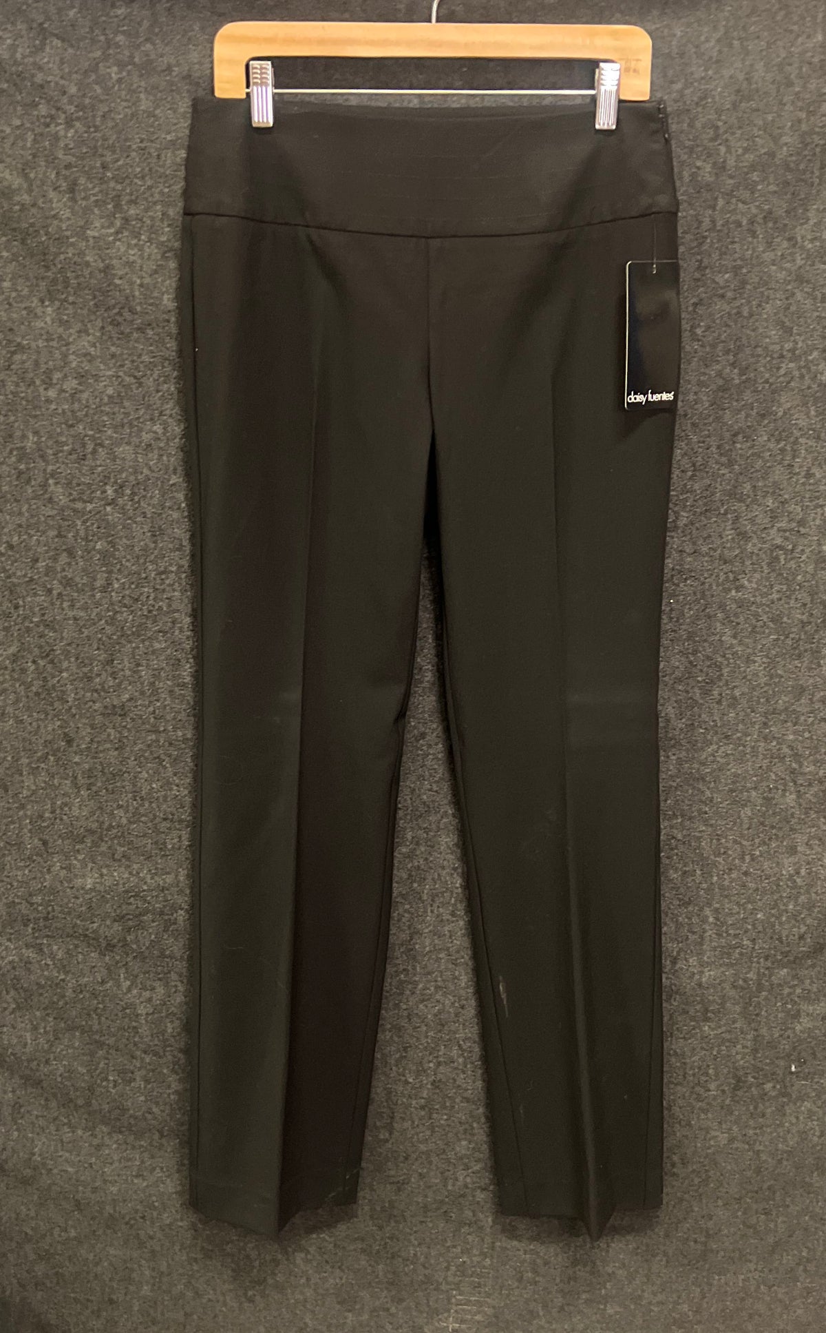 Daisy Fuentes Women's Black Dress Pants Side Zip Flat Front Trousers Sz 6 NWT