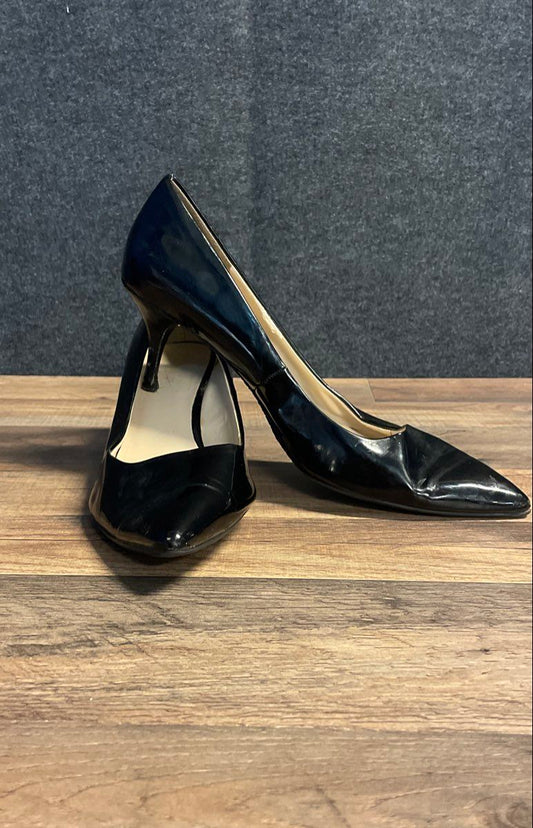 Nine West Goodnews Black Patent Pointed Toe Pump Heels Size 11M
