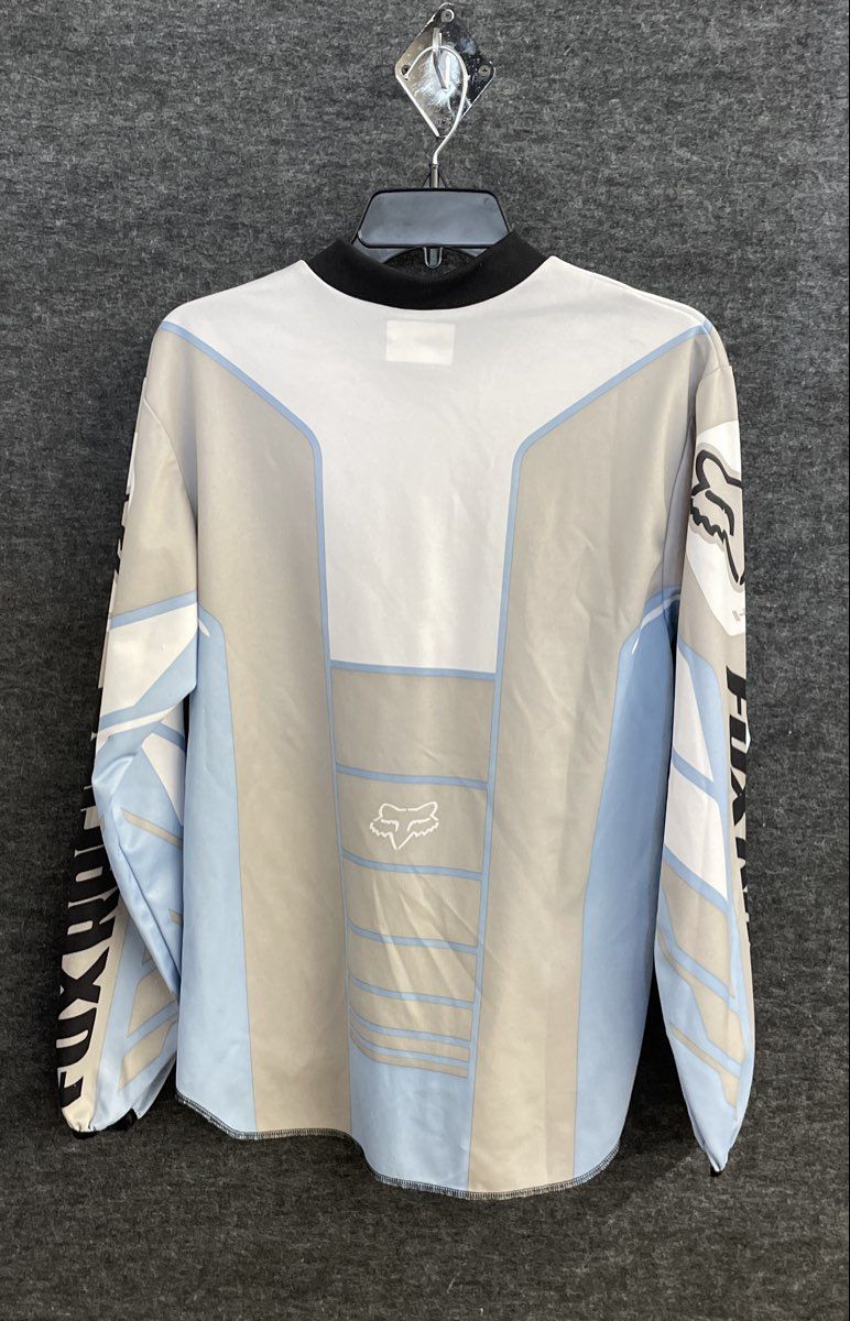 Fox Racing Men's Motocross Jersey Light Blue White Grey Sz S Vintage Y2K