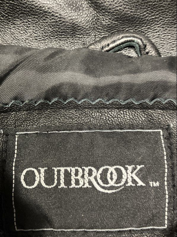 Outbrook Women's Black Genuine Leather Full Zip Collared Jacket Size S