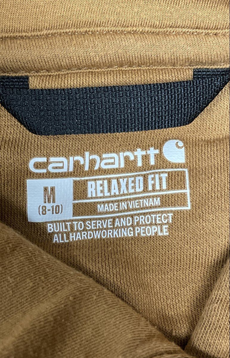 Carhartt Women's Brown Relaxed Fit Graphic Sleeve Hoodie Size M 8-10