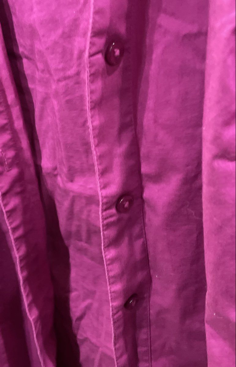 Ann Taylor Women's Magenta Purple Stretch Cotton Button Up Blouse Size 12