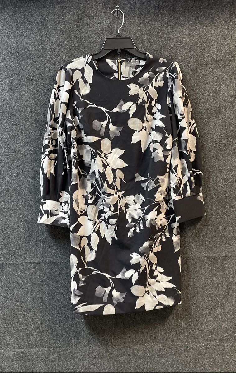 The Limited Women's Black White Floral Vine Puff Sleeve Shift Dress Sz 10 NWT