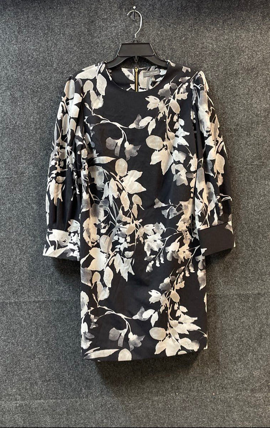 The Limited Women's Black White Floral Vine Puff Sleeve Shift Dress Sz 10 NWT