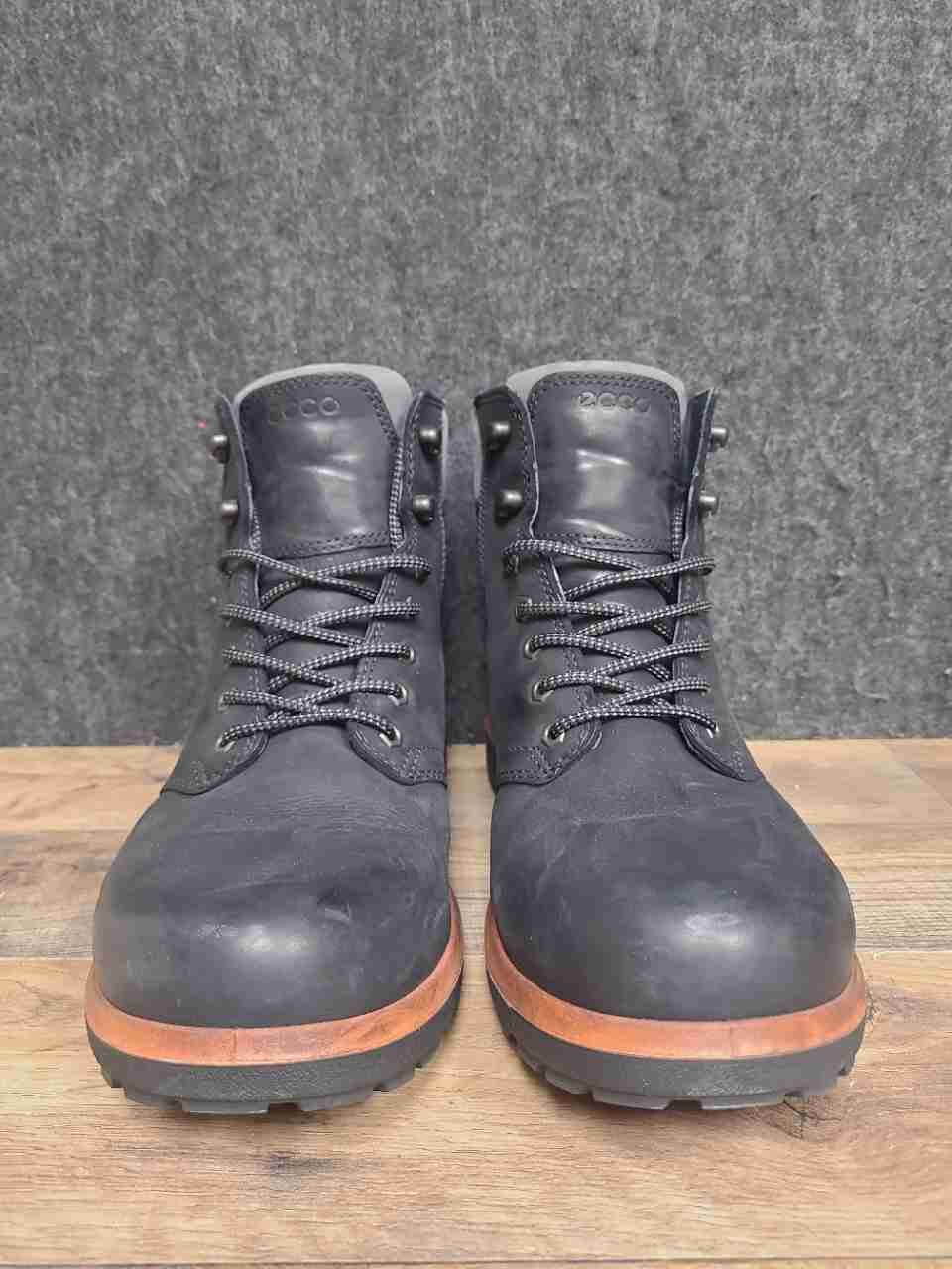 ECCO Tredtray Black Leather Gore-Tex Waterproof Ankle Boots Men's Size 45