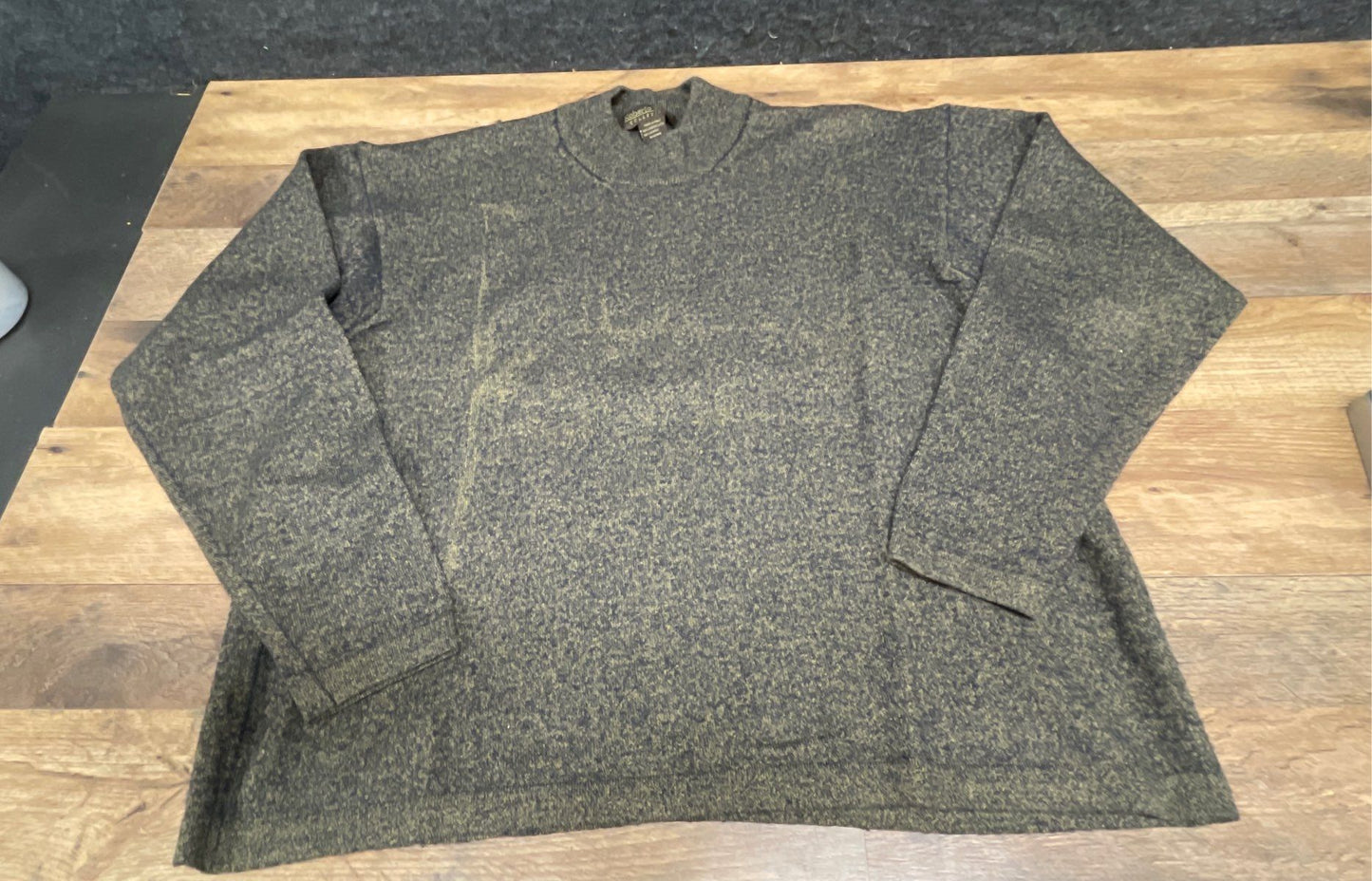 Vintage Y2K Roberto Villini Men's Green Merino Wool Blend Mock Neck Sweater L