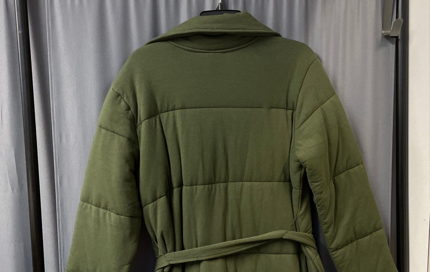 G by Giuliana Women's Green Quilted Belted Puffer Robe Housecoat Sz M