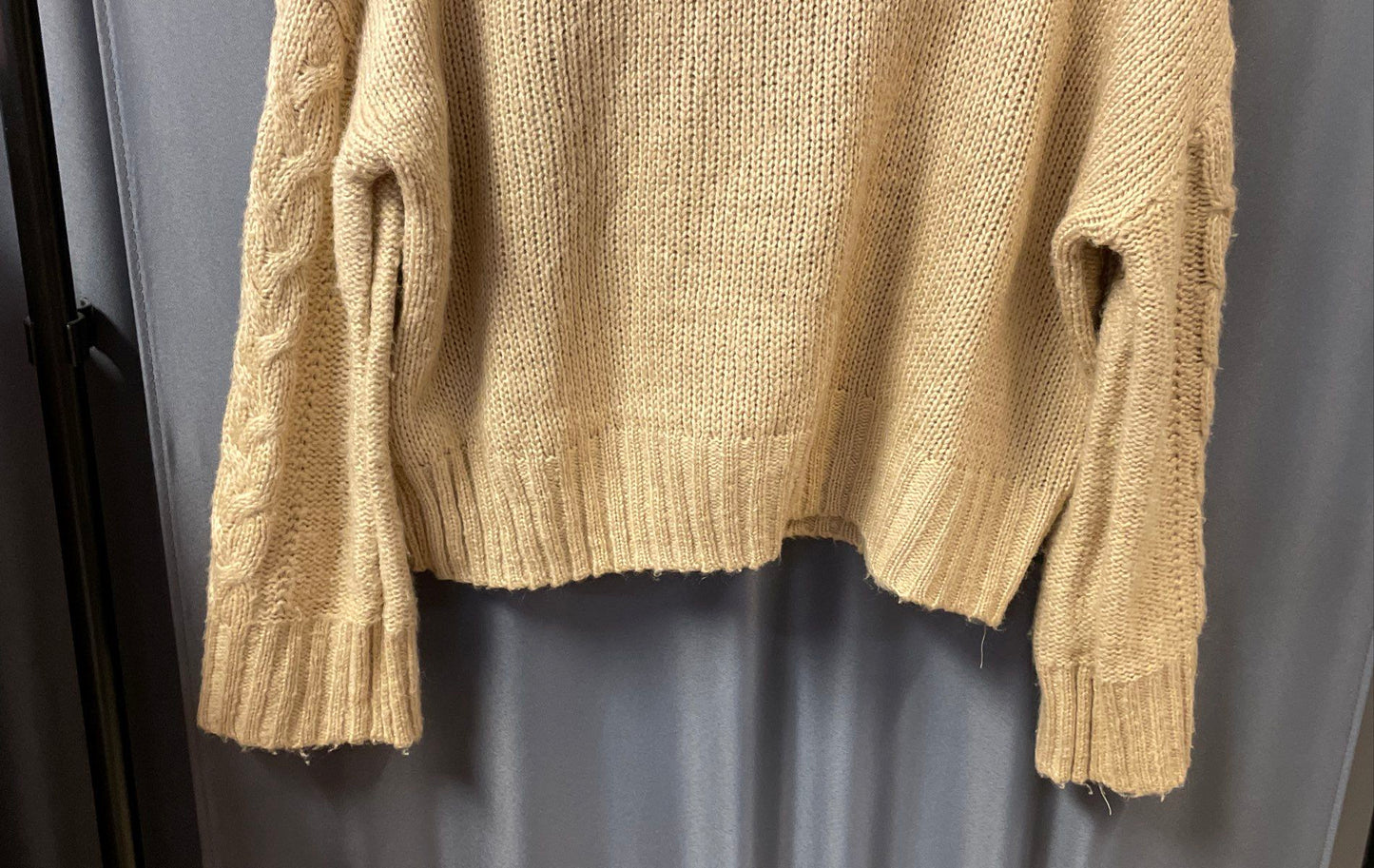 Esmara Women's Tan Chunky Cable Knit Turtleneck Sweater Sz XL 16/18