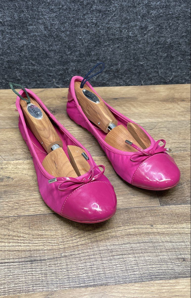 Michael Michael Kors Hot Pink Patent Toe Bow Ballet Flats Women's Size 8M