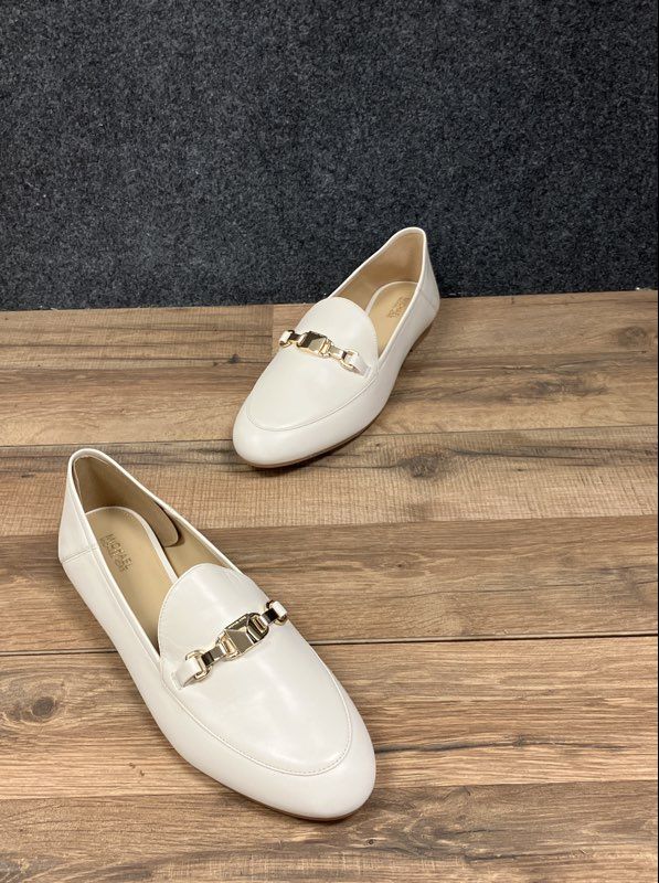Michael Kors Cream Leather Gold Bit Loafers Women's Size 9.5M