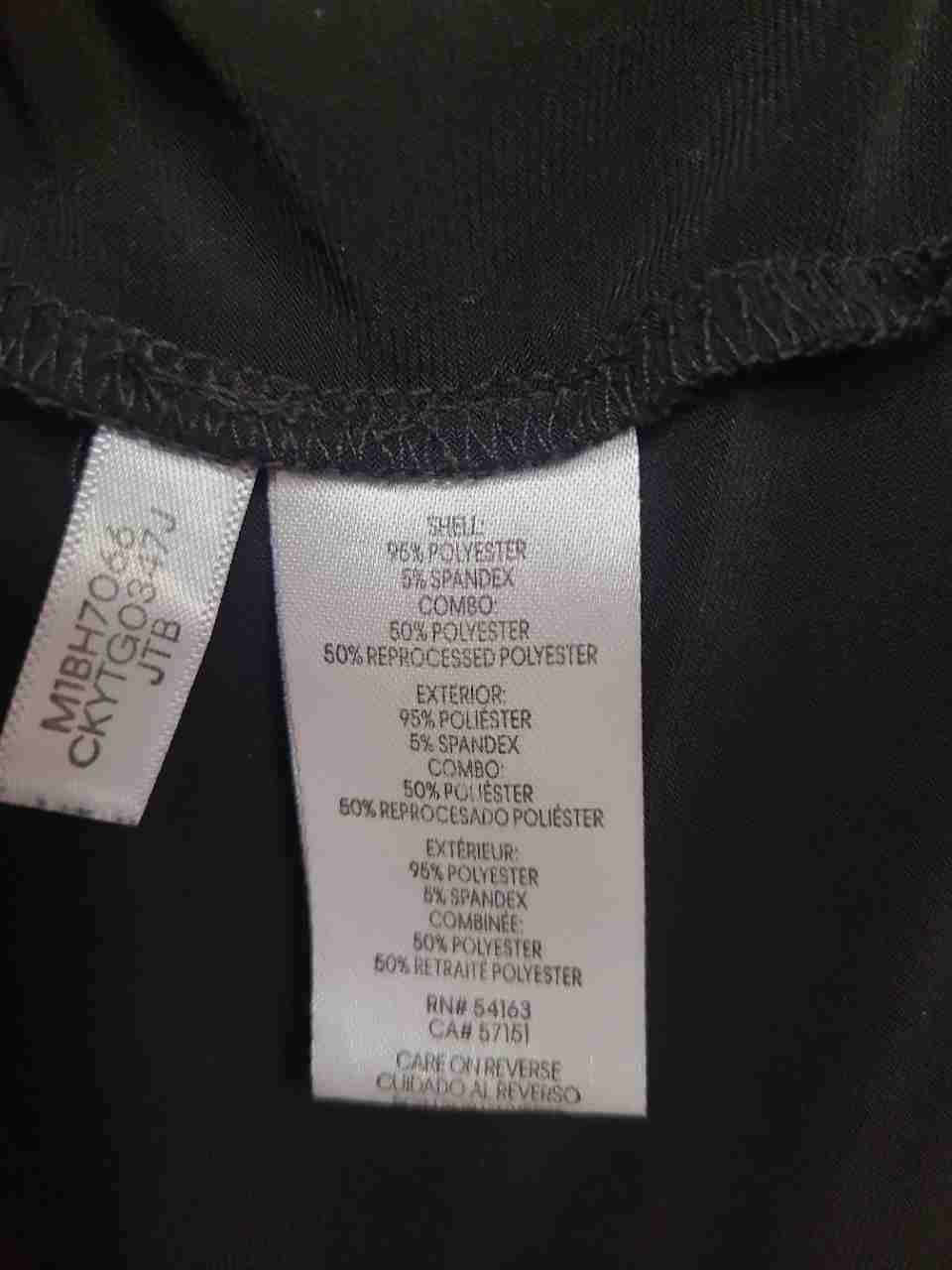 Calvin Klein Women's Black Flutter Ruffle Sleeve Round Neck Blouse Top Sz S