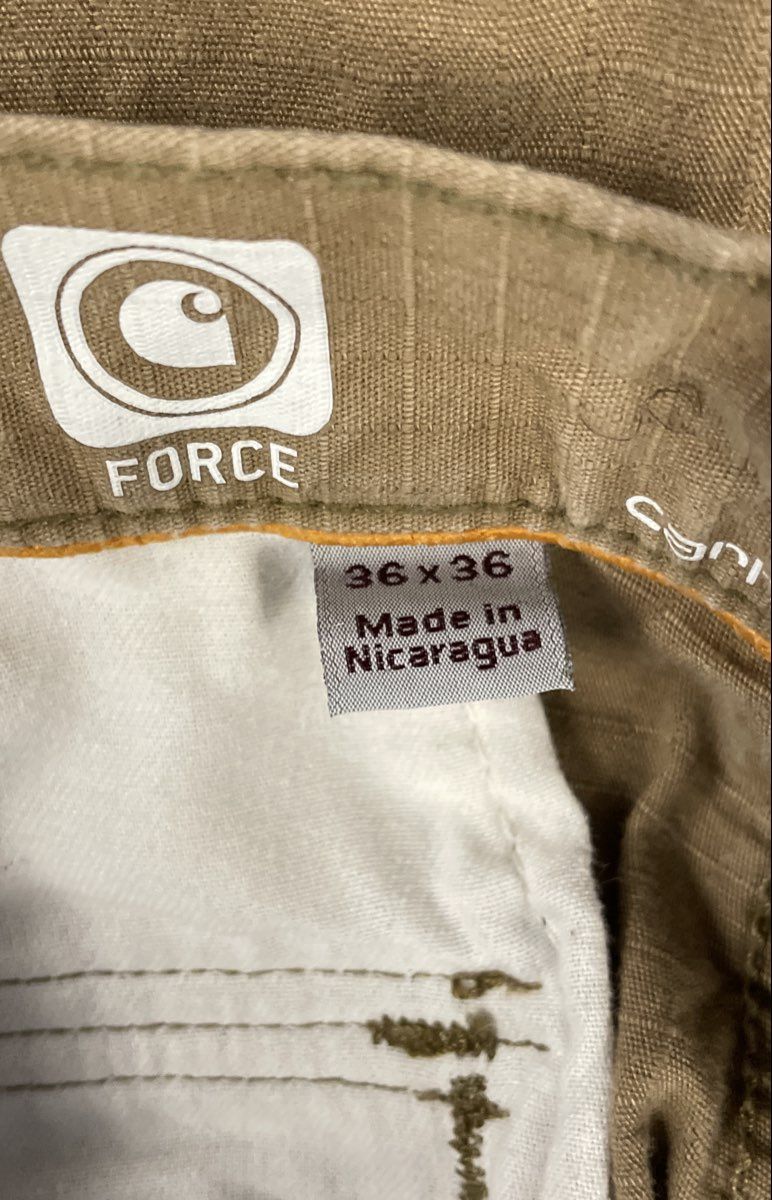 Carhartt Force Men's Tan Khaki Ripstop Cargo Work Pants Sz 36x36